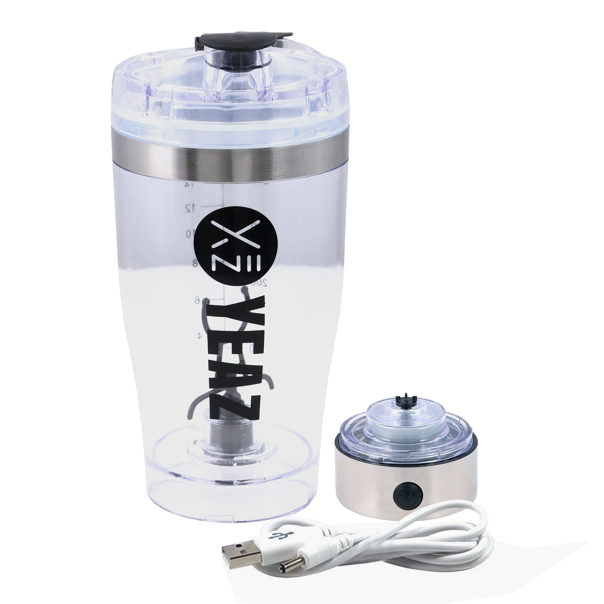 YEAZ Protein Shaker CYCLONE Elektrischer Mixer USB 450ml, Kunststoff, USB Mixer