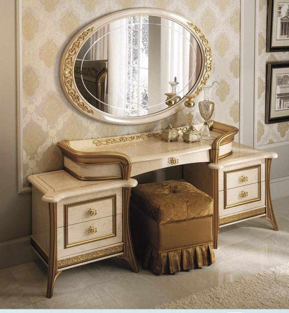 Schminktisch Luxuriöser Schminktisch mit Spiegel für Barock-Schlafzimmer