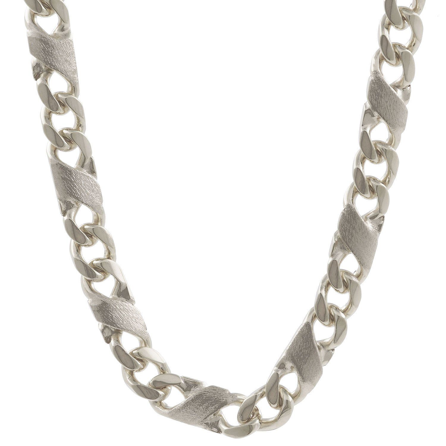 HOPLO Silberkette Dollar Kette Halskette - Legierung 925 Sterlingsilber -  Kettenbreite 5,4 mm - Kettenlänge 45 cm, Made in Germany