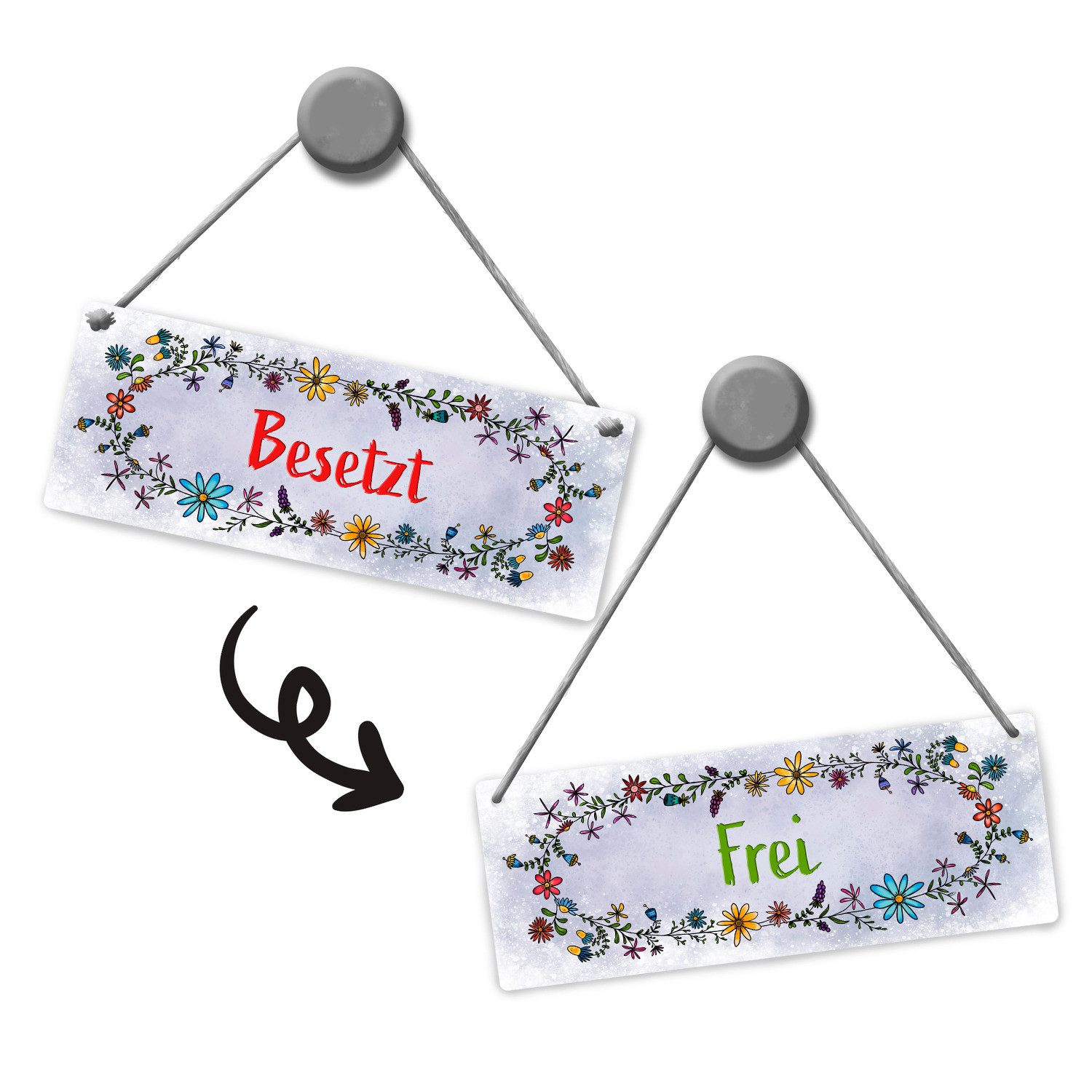 speecheese Metallschild Graues Toilette ist frei oder besetzt Wendeschild m günstig online kaufen