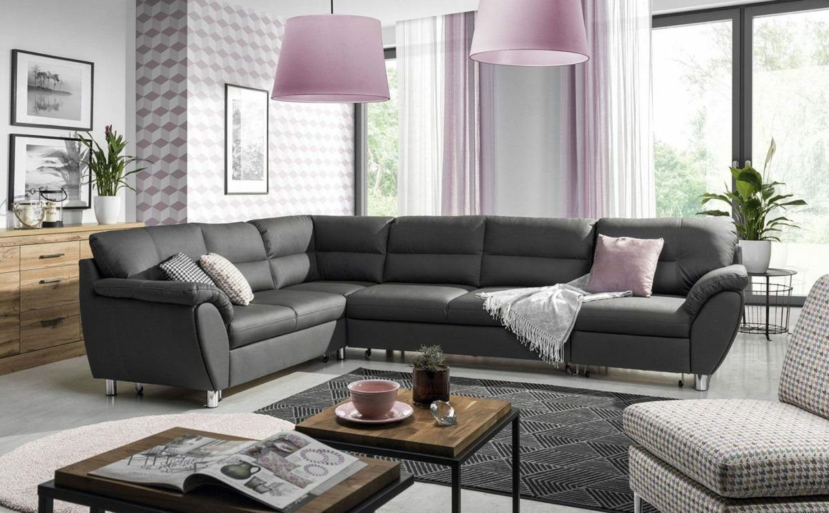 JVmoebel Ecksofa, Wohnlandschaft Schlafsofa U Form Stoff Textil Sofa Couch Polster
