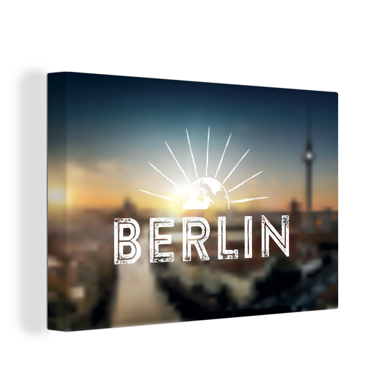 OneMillionCanvasses® Leinwandbild Skyline - Briefe - günstig online kaufen