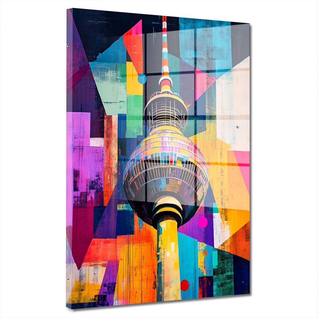 Artedinoi Acrylglasbild Berlin Fernsehturm Acrylglasbild Wandbild Modern Städte Grau XXL, Berliner Fernsehturm als markantes Stadtmotiv in klarer Bildsprache.