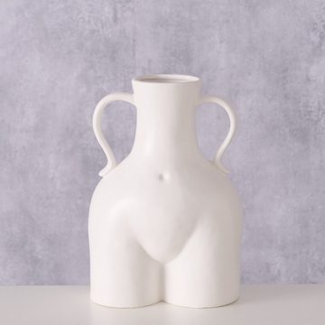 BOLTZE Dekovase "Maryla" aus Keramik Höhe 22 cm, Matt weiß, Einfarbig