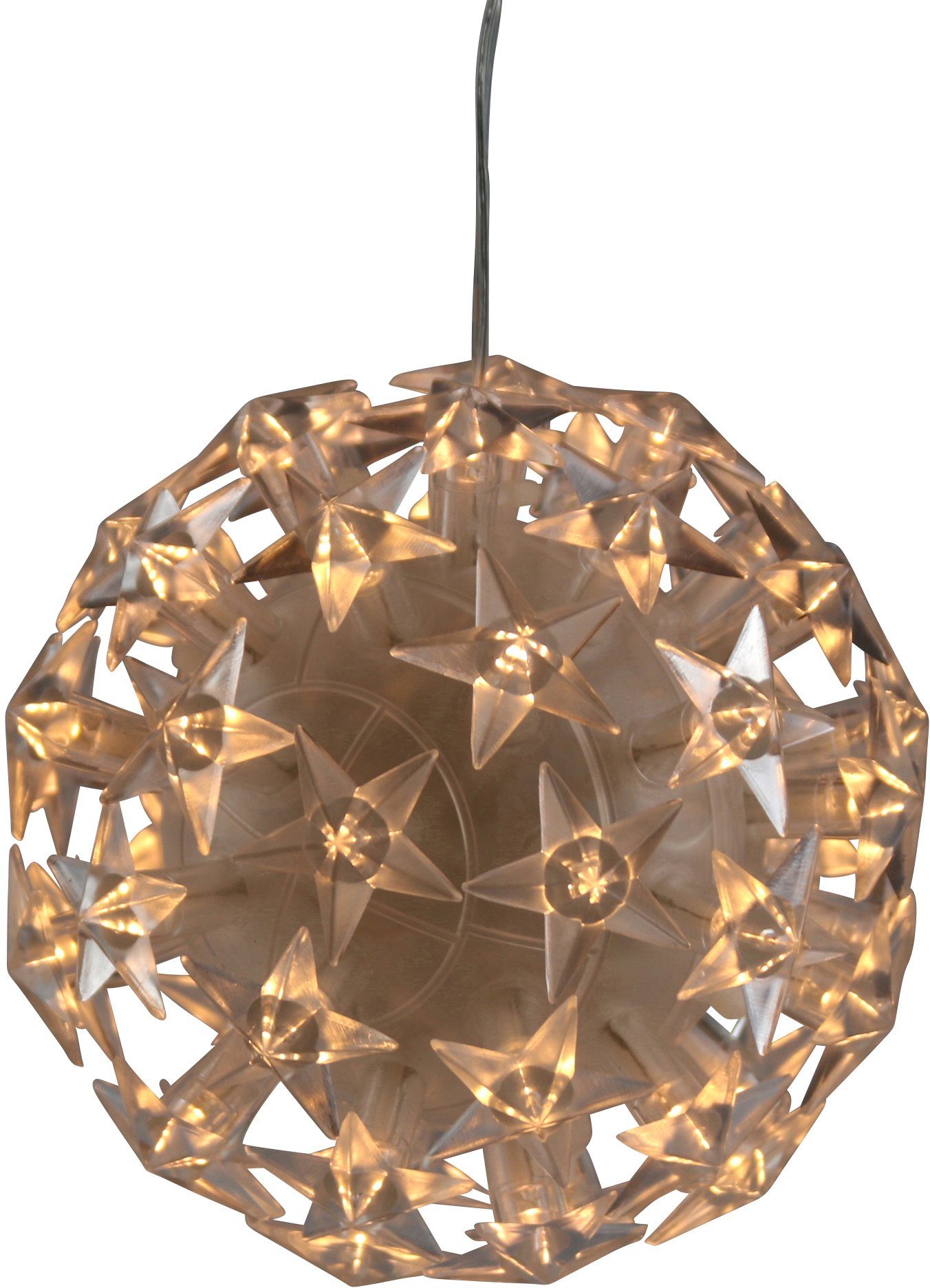 AM Design LED Dekolicht, LED Warmweiß, mit Weihnachtsdeko integriert, aussen Sternen, LED Kugel fest