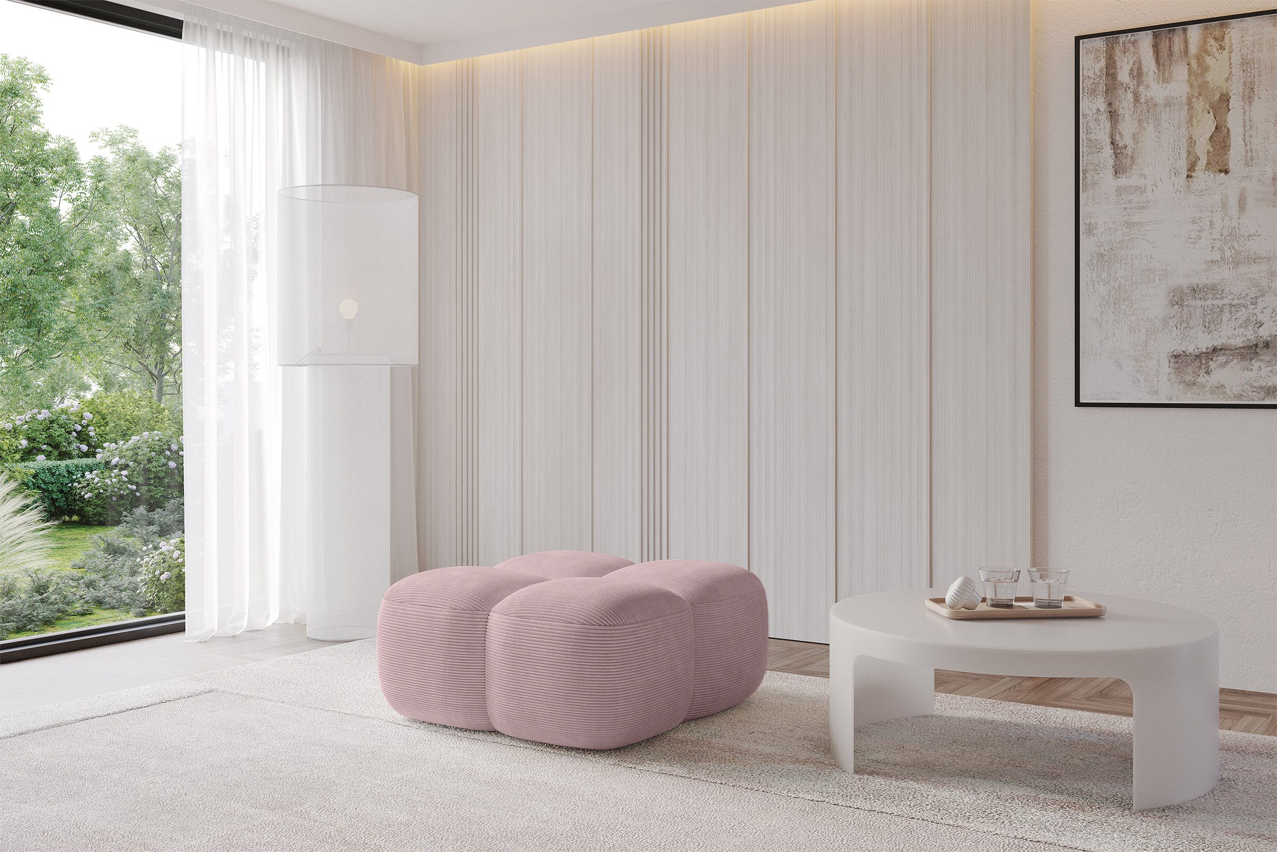 ALTDECOR Pouf Miko-Puf (Pouf Sitzsack-Hocker modularer 90x90x45), Indoor Poufs Sitzhocker Sitzkissen Fußhocker Relaxsessel Wohnzimmer