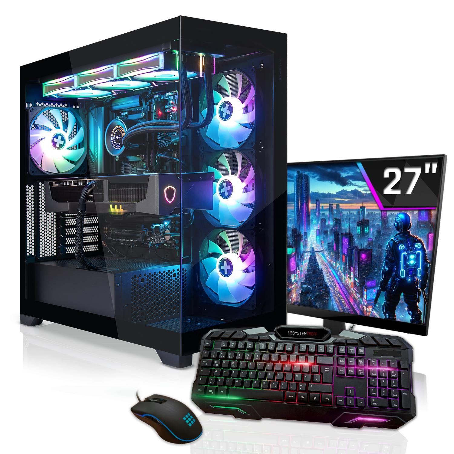 SYSTEMTREFF Gaming-PC-Komplettsystem (27", Intel 13900KF 13900KF, Nvidia GeForce RTX 5070 Ti, 32 GB RAM)