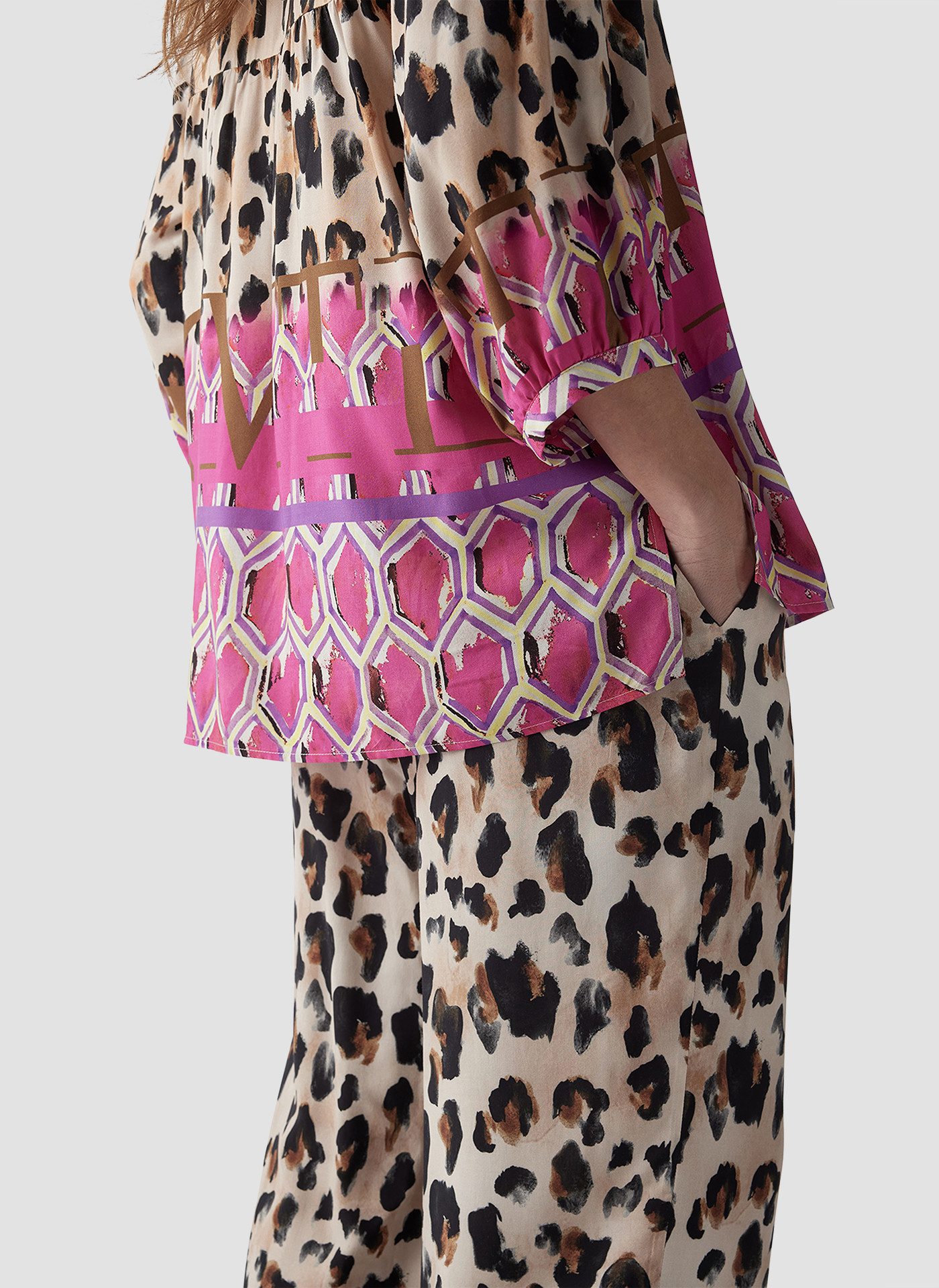 LeComte Klassische Bluse LeComte Tunika mit Animalmuster