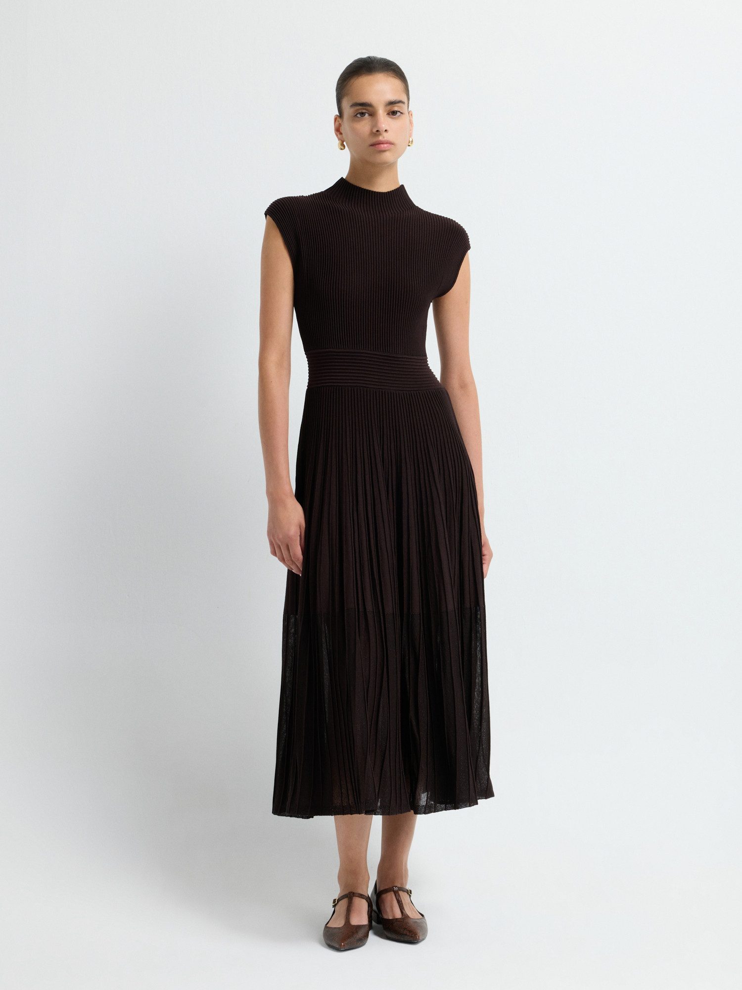 adL Strickkleid Maxikleid aus Strick mit Flügelärmeln