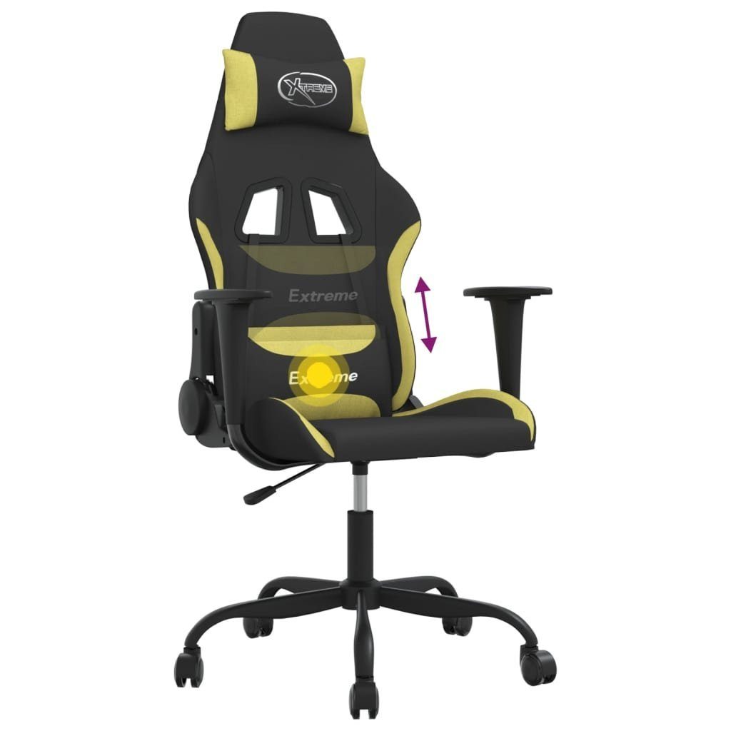 Schwarz Gaming-Stuhl Hellgrün | und Stoff Hellgrün St) (1 mit Hellgrün Massagefunktion vidaXL Gaming-Stuhl