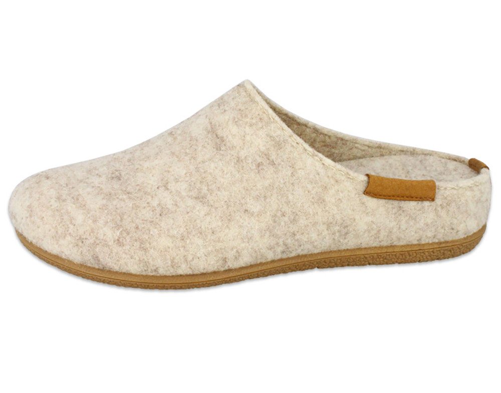 Beck Damen Filz-Clogs Ellen mit hohem Schurwollanteil Hausschuh mit herausnehmbarer Innensohle und rutschfester Laufsohle