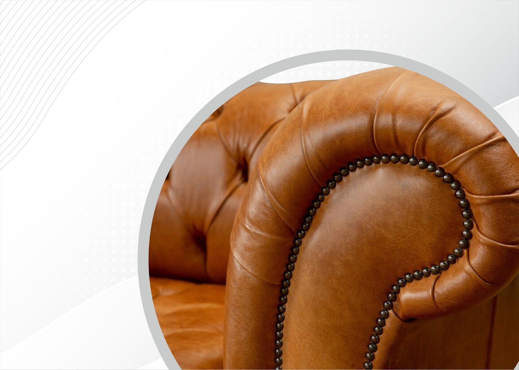 mit Couch cm, 3 Chesterfield Knöpfen. Sitzer Rückenlehne JVmoebel Design Die Chesterfield-Sofa, 220 Sofa