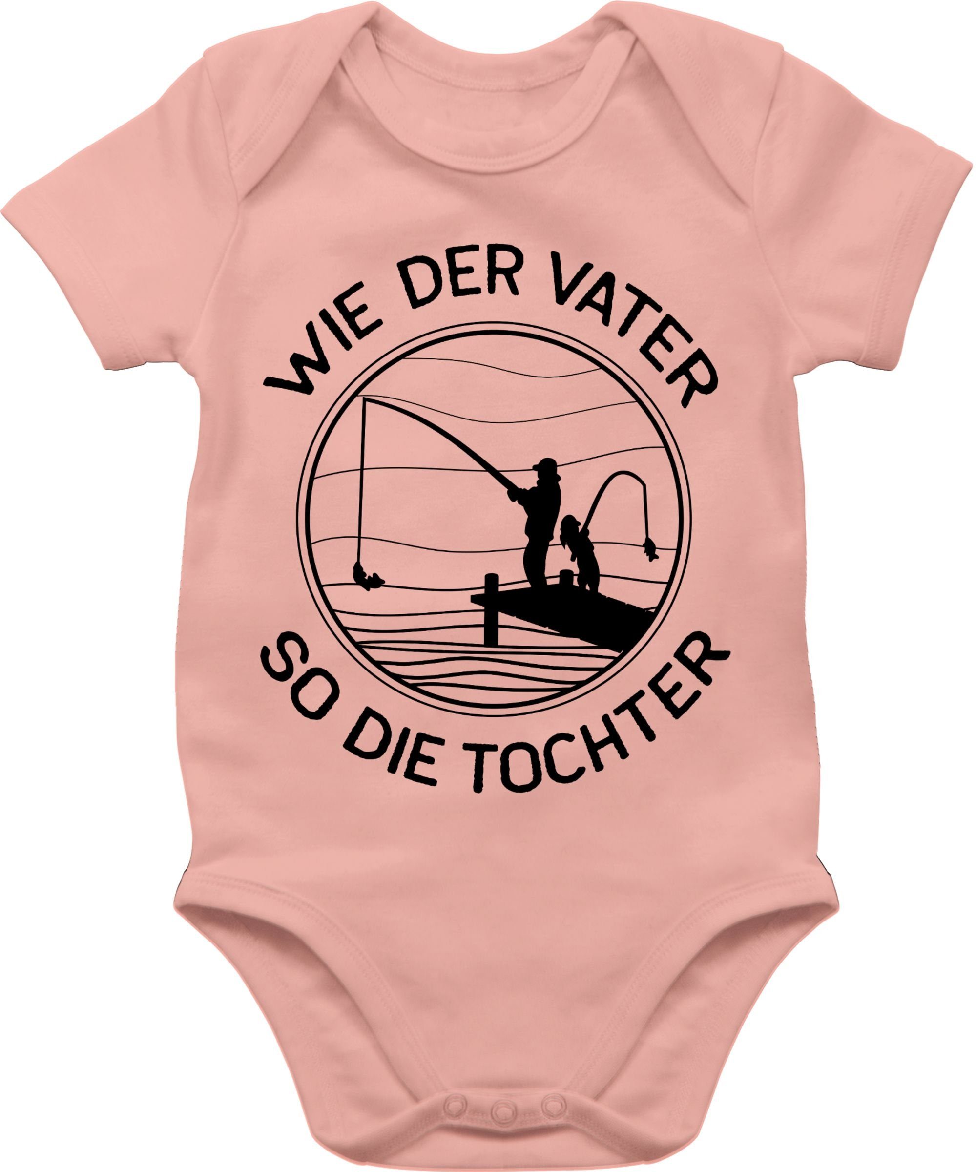 Shirtracer Shirtbody Wie der Vater so die Tochter angeln - Fishing Angler Geschenk Vatertag Baby 1 Babyrosa