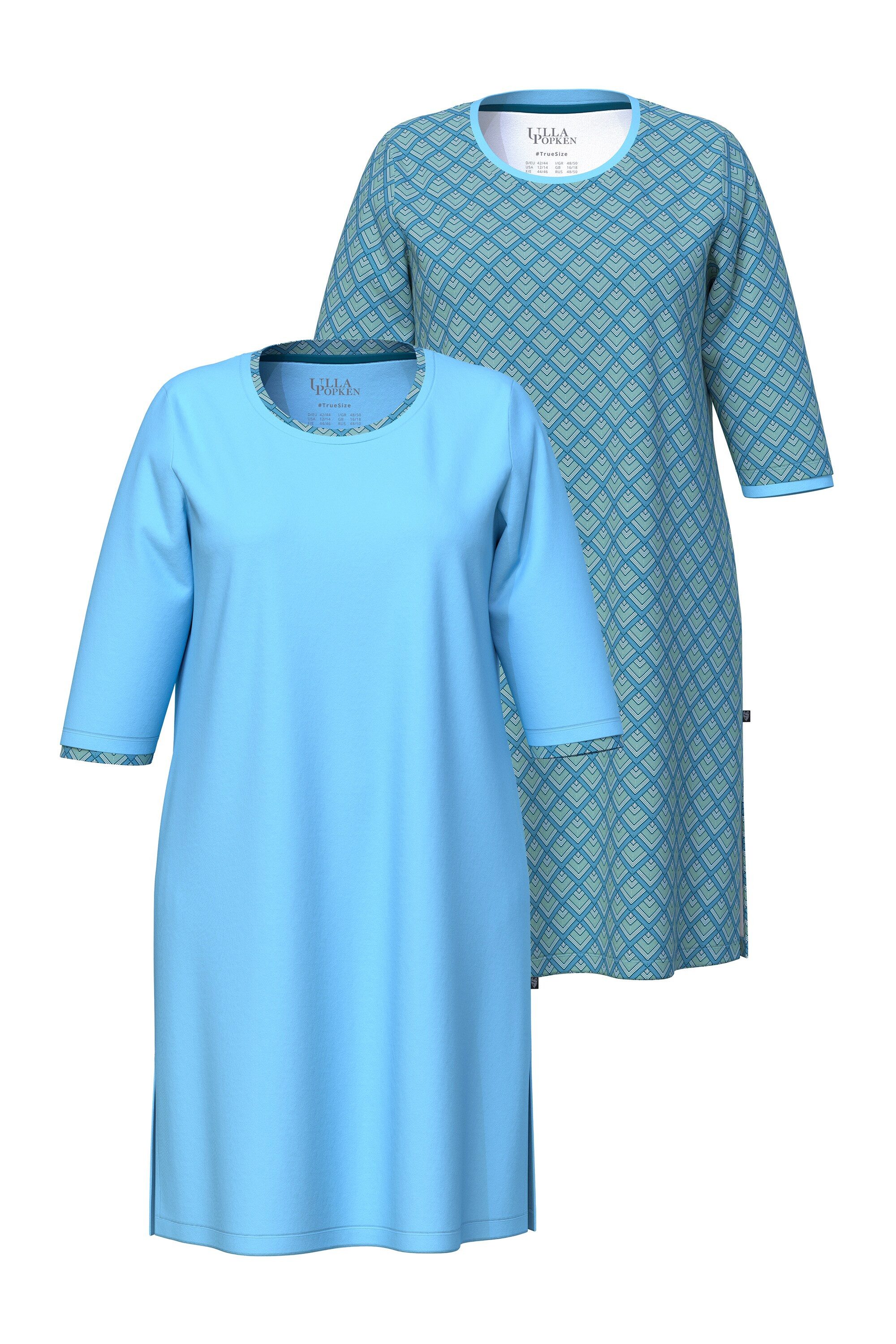 Bigshirt Bigshirts 2er-Pack Muster Rundhals 3/4-Arm