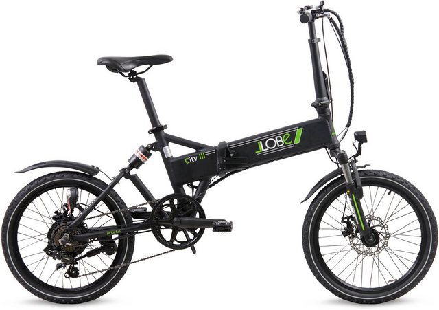 LLobe E Bike »City III schwarz«, 7 Gang Shimano, Kettenschaltung, Heckmotor 250 W  - Onlineshop OTTO