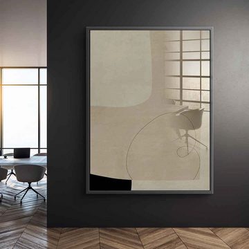 DOTCOMCANVAS® Acrylglasbild Thinking - Acrylglas, Acrylglasbild beige braun moderne abstrakte Kunst Druck Wandbild