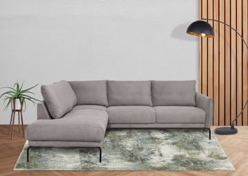 Places of Style Ecksofa Calvera Breite 258 cm, L-Form, mit wendbaren Rückenkissen, Breitcord, Bouclé recycelt