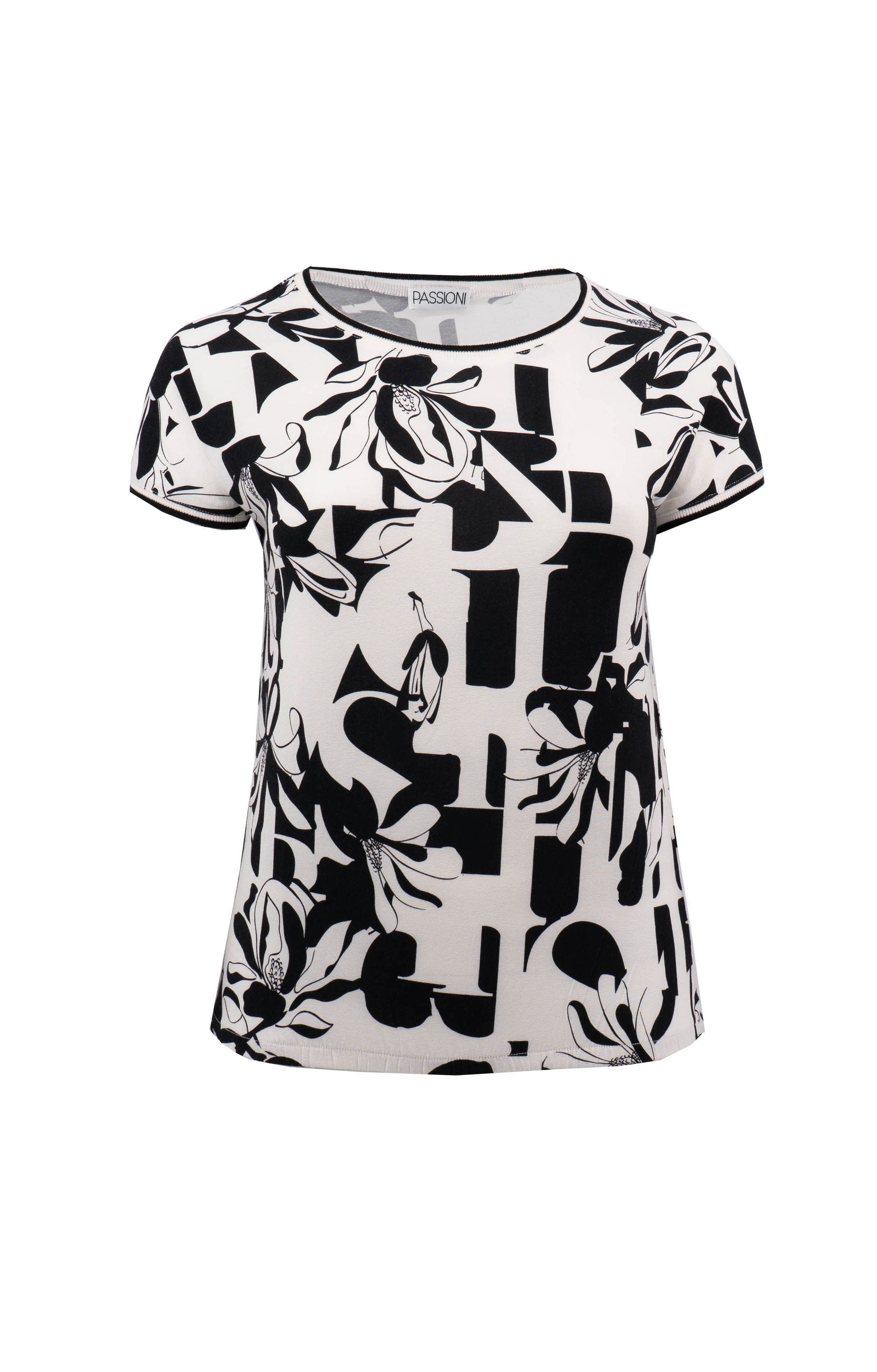 T-Shirt mit grafischen Textmustern