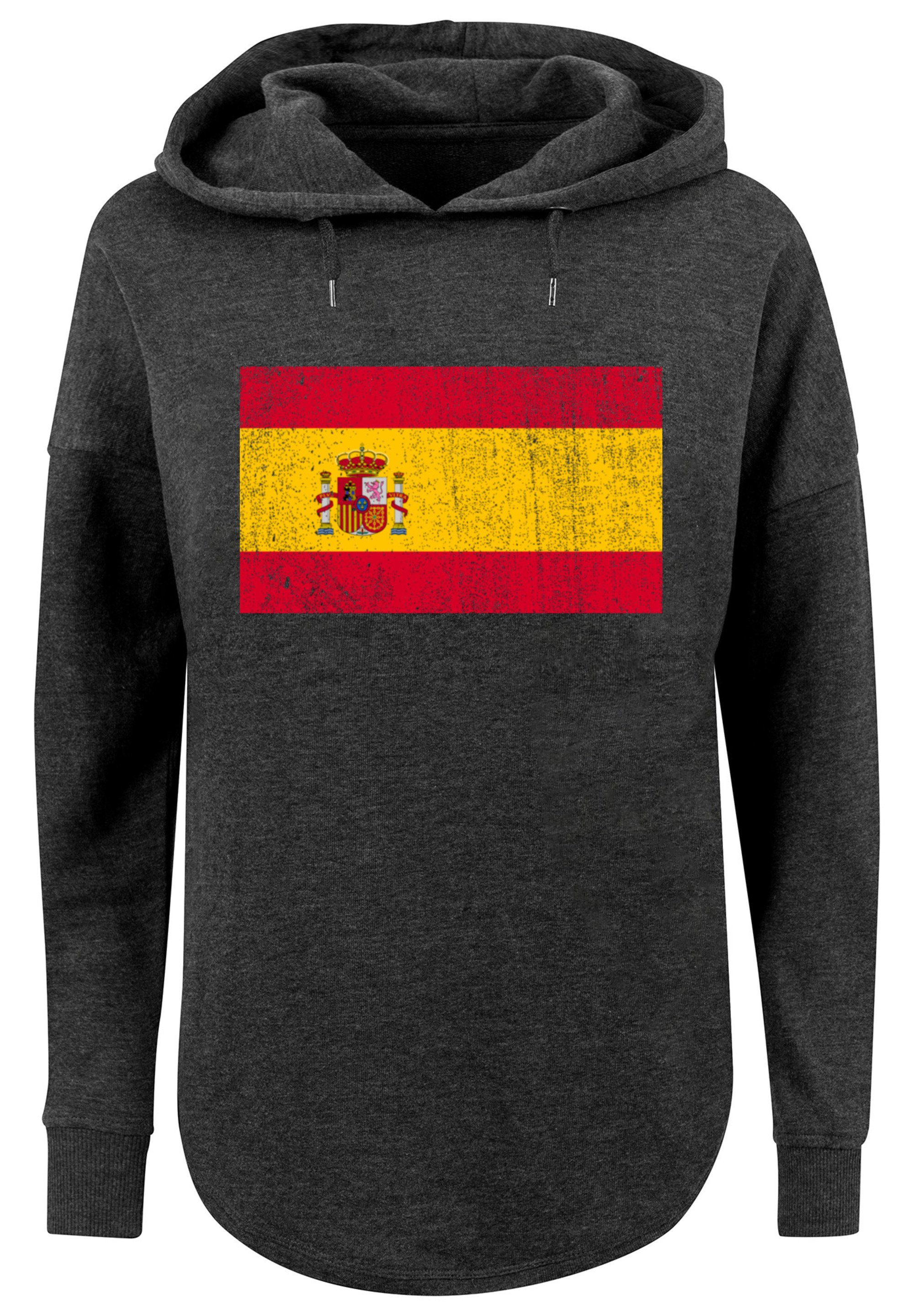 Flagge Spanien charcoal Kapuzenpullover Print Spain F4NT4STIC distressed