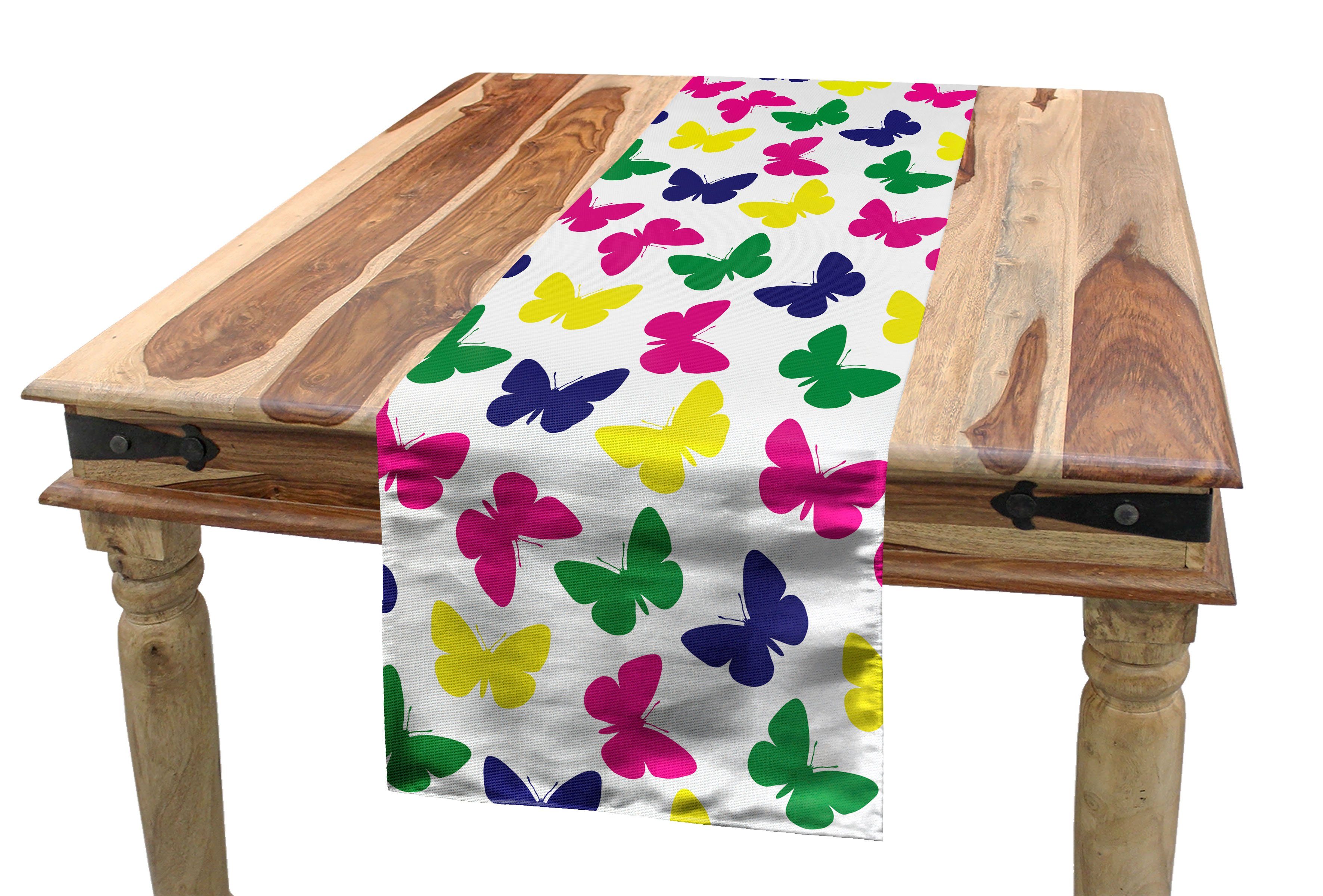 Tischläufer, Küche Dekorativer Schmetterlings-Kinder Esszimmer Tischläufer Modern Abakuhaus Rechteckiger Romantische