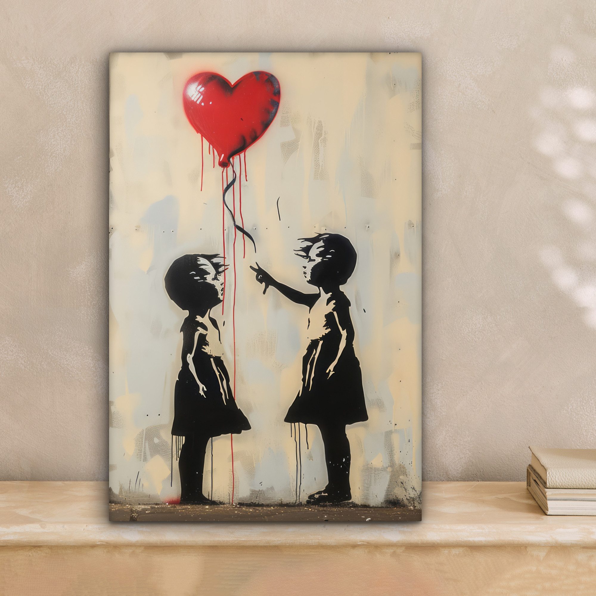 OneMillionCanvasses® Leinwandbild Straßenkunst - Banksy - Luftballon - Graf günstig online kaufen