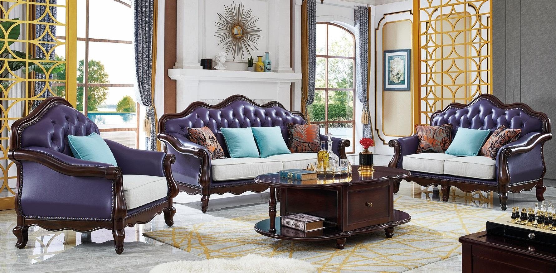 Sofagarnitur Luxus Made Sofa Wohnzimmer JVmoebel in Europe Set, Klassischer 3+2+1 Sitzer