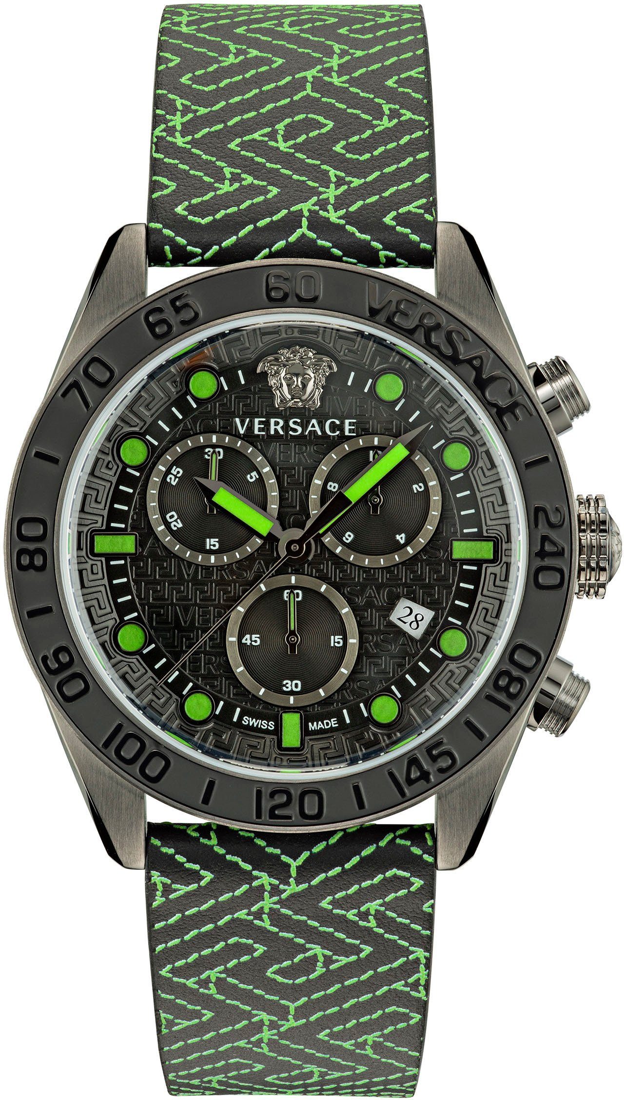 Versace Chronograph GRECA DOME CHRONO, VE6K00223 grün | Schweizer Uhren