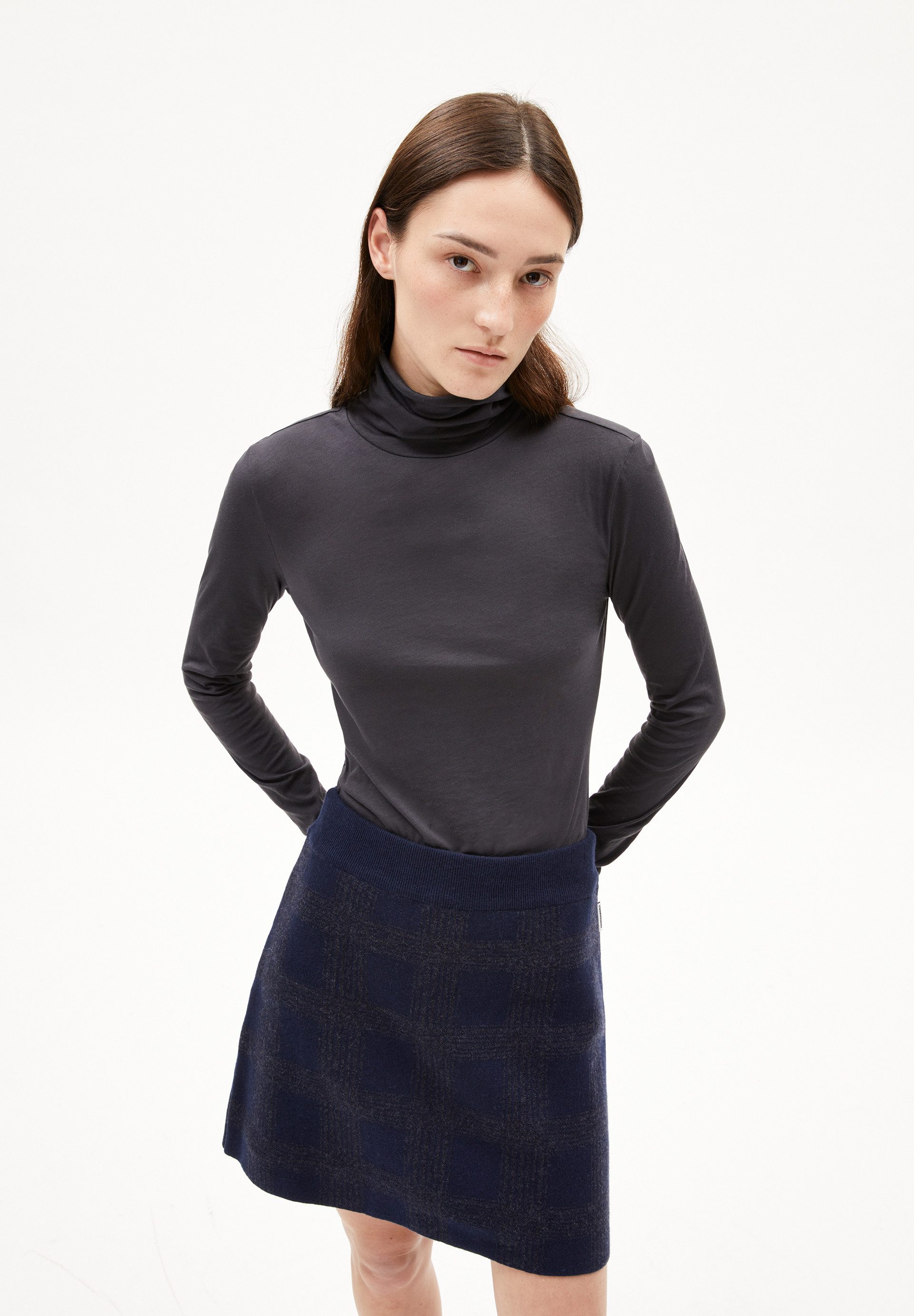 Armedangels Longsleeve GRAZILIANAA SOFT Longsleeve aus Bio-Baumwolle (1-tlg) Mock-Ausschnitt