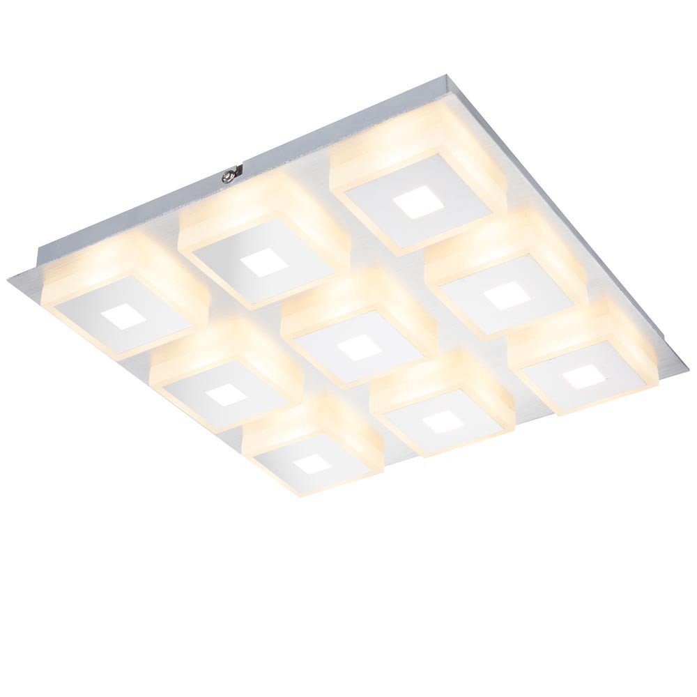 Decken Chrom Lampe Acryl LED 45 Watt inklusive, Leuchte Deckenleuchte, LED Warmweiß, Globo Globo 41111-9 satiniert Leuchtmittel