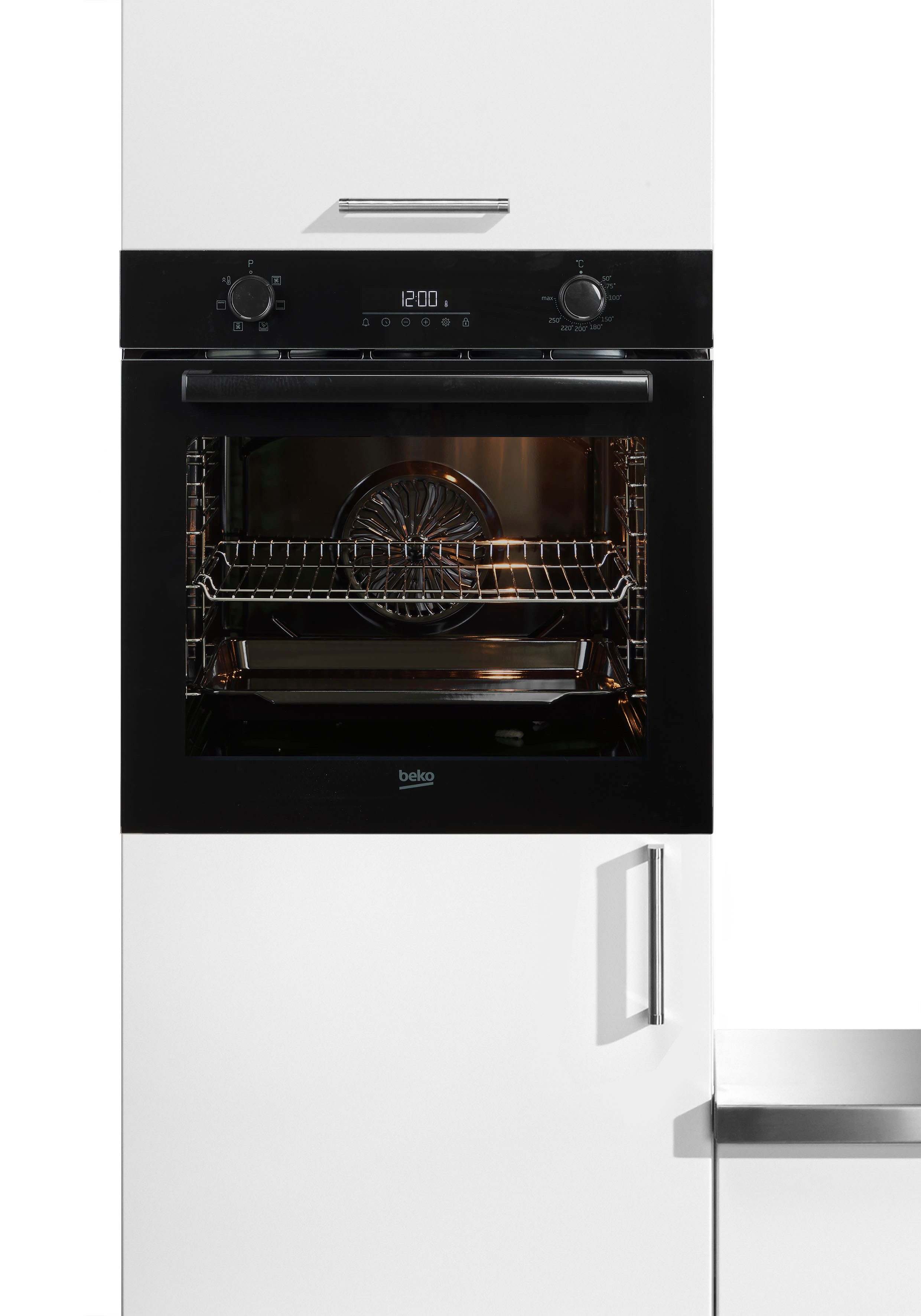 BEKO Einbaubackofen b3000 BBIE17300B, mit Teleskopauszug nachrüstbar, SteamShine, SteamShine® – Die Dampfreinigung des Backofens