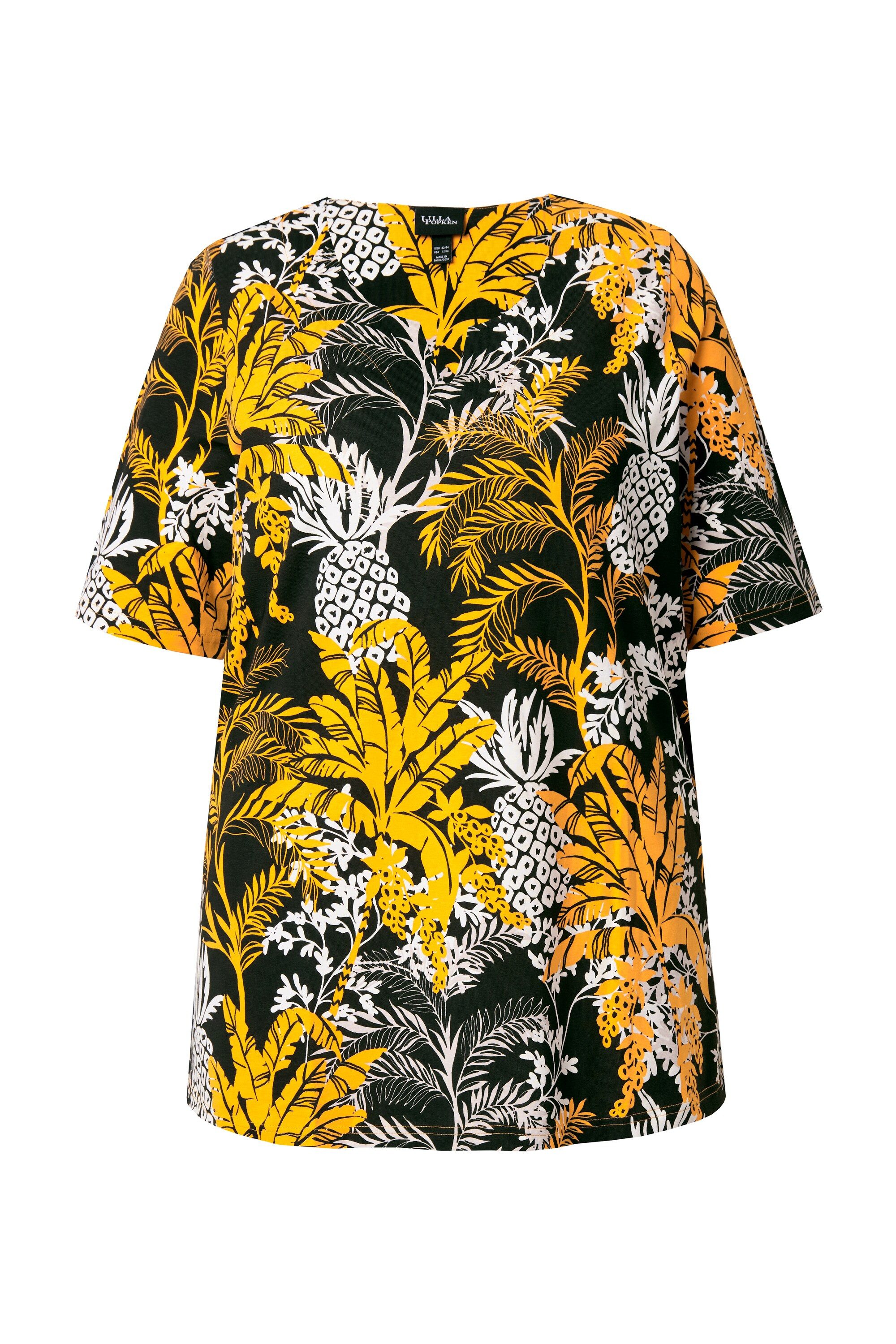 Ulla Popken T-Shirt T-Shirt Palmen A-Linie günstig online kaufen