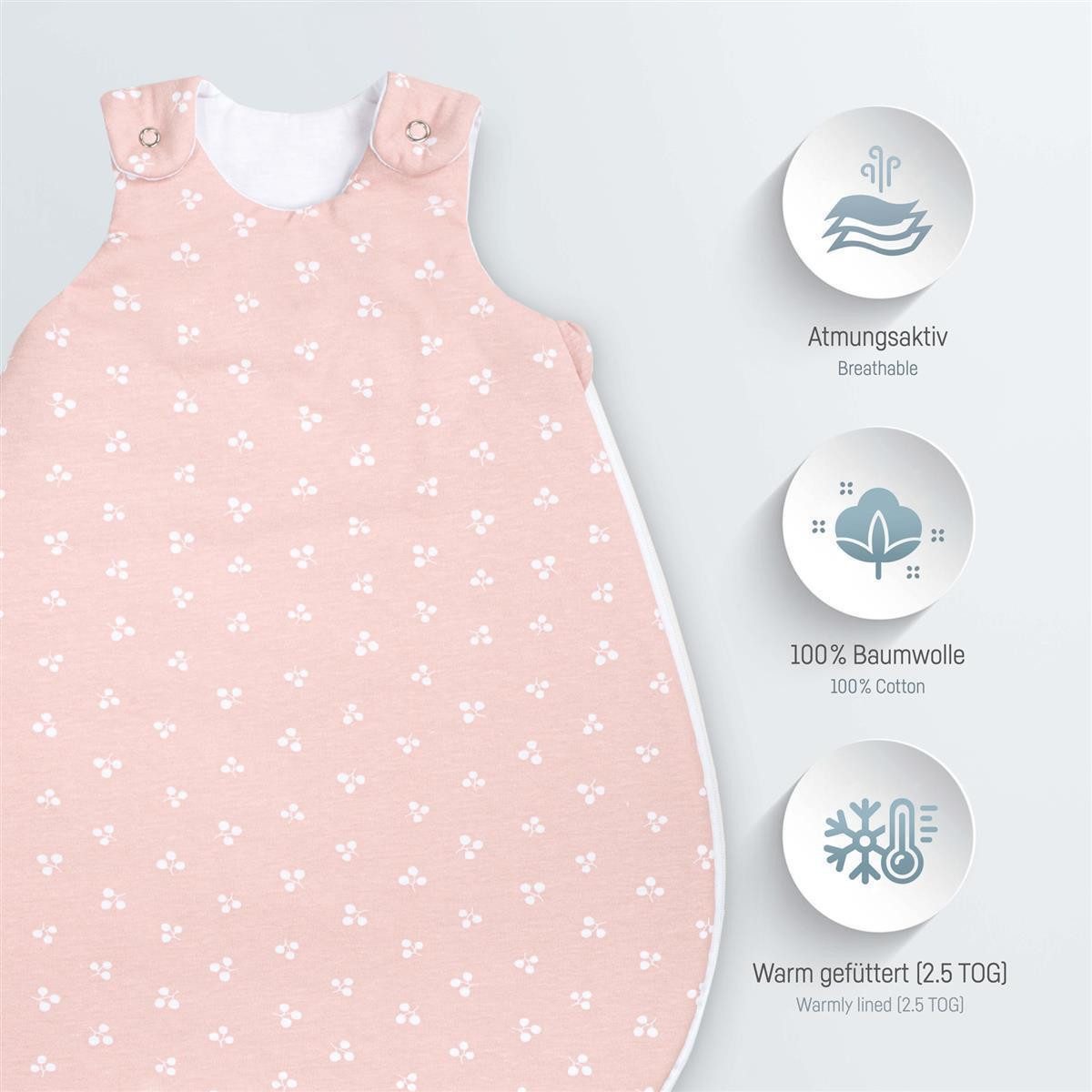 Julius Zöllner Babyschlafsack Leafy Babyschlafsack Sky 50x56 (Packung, 1 tlg), Babyschlafsack Sky 50x56