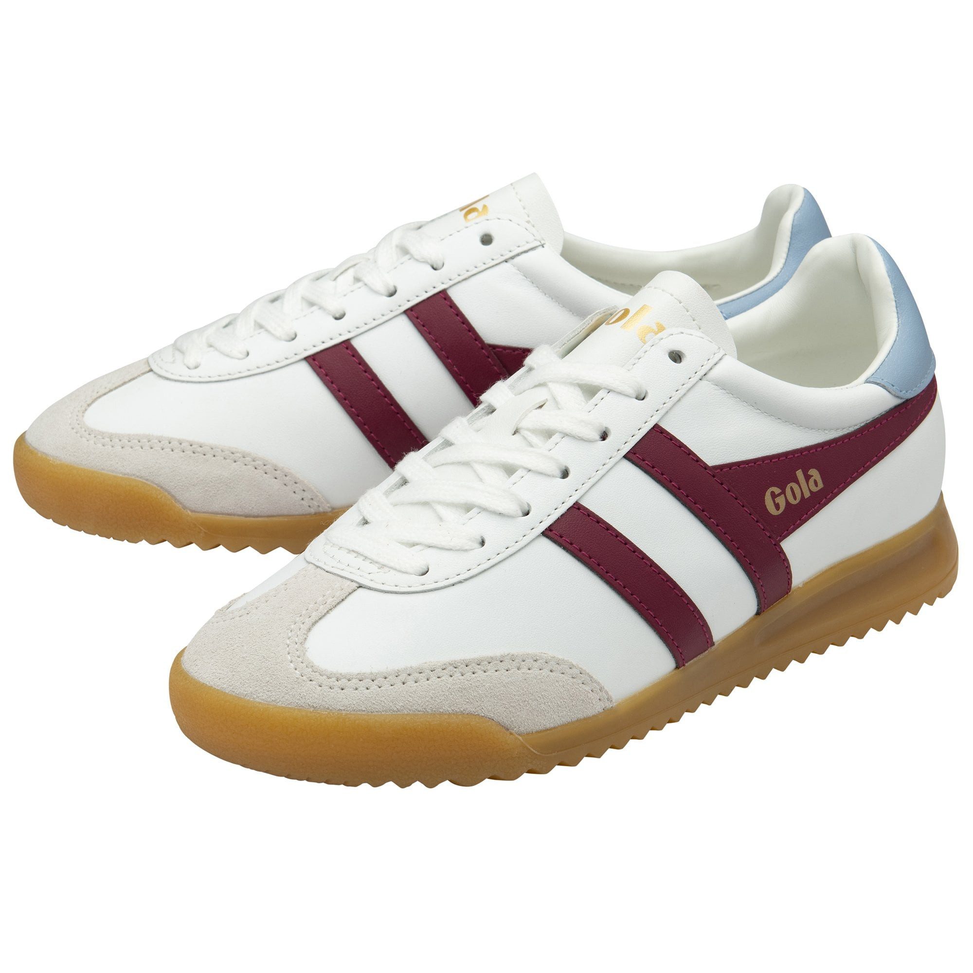 Gola Torpedo Leder 2025 weiss/kirschrot/himmelblau Damen Sneaker