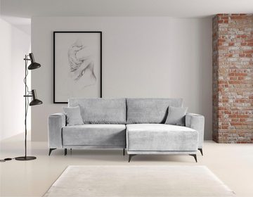 WERK2 Ecksofa Scandic L-Form, Moderne Eckcouch in Cord, Sofa mit Schlaffunktion & Bettkasten