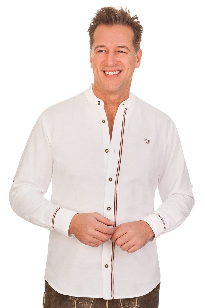 KRÜGER BUAM Trachtenhemd Trachtenhemd - JAMES - weiß