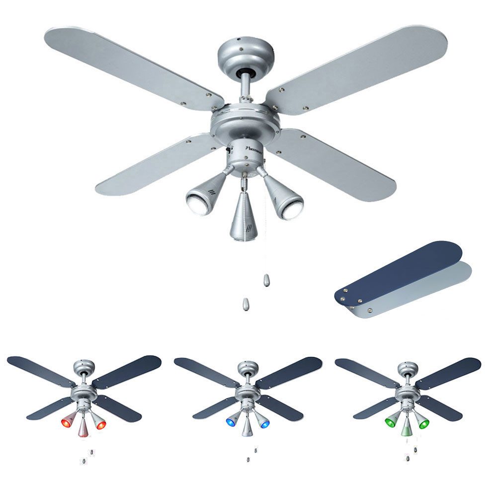 etc-shop Deckenventilator, Deckenventilator Vor-Rücklauf RGB LED Zugschalter Fernbedienung dimmer
