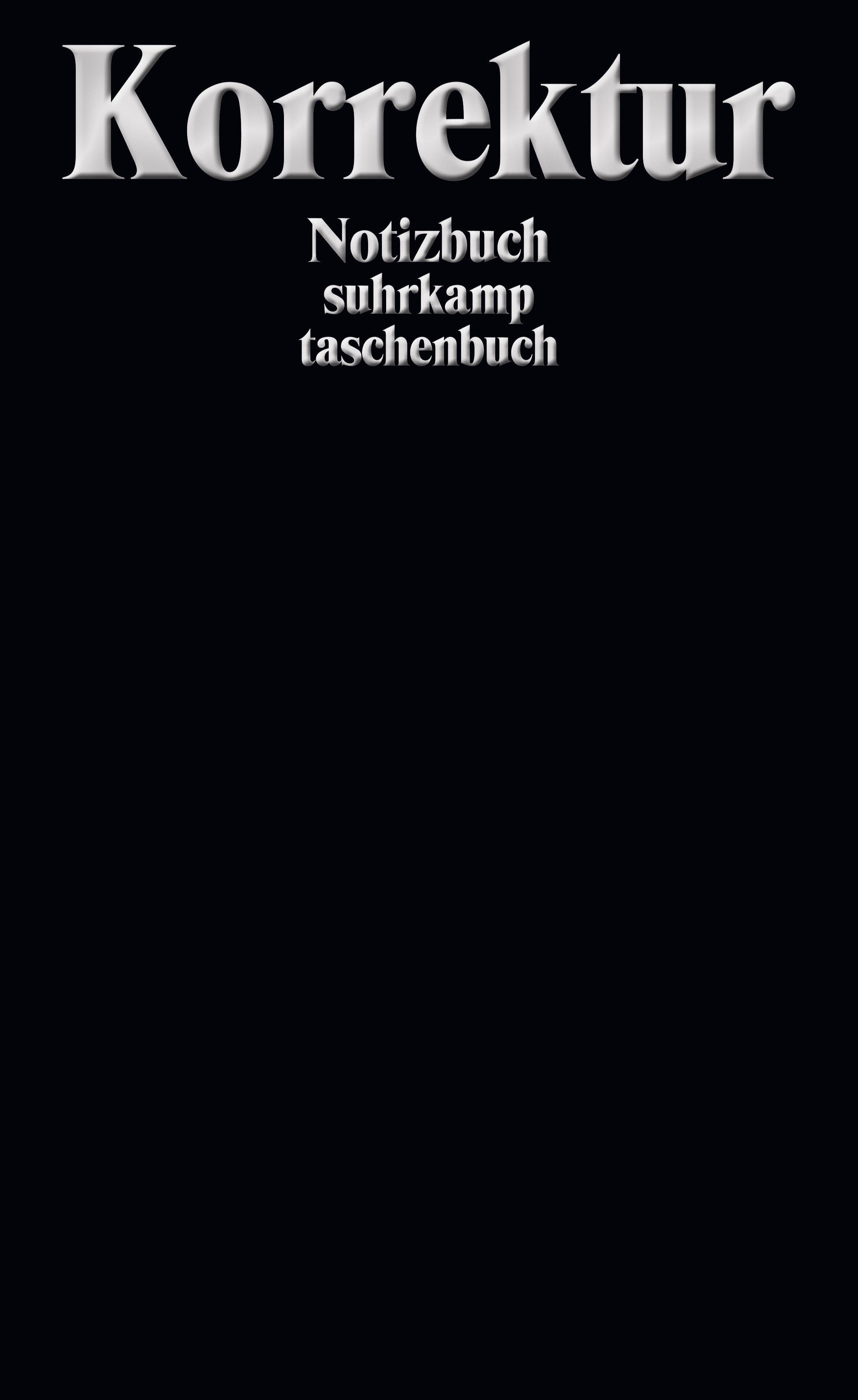 Suhrkamp Verlag Notizbuch Korrektur Notizbuch