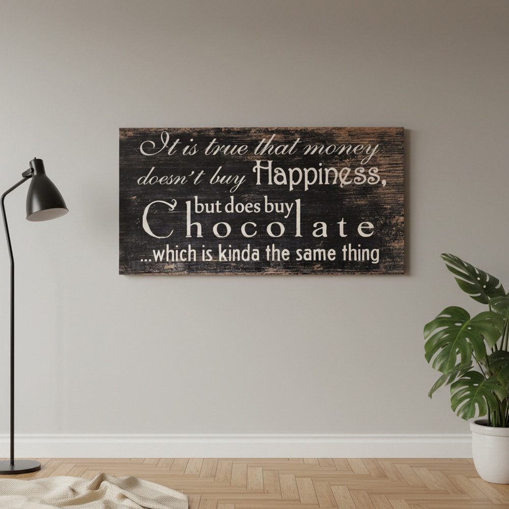 Melko Wandbild Wandschild Holzschild Wanddekoration Wand Deko Bild Spruchbild Schwarz, Spruch (Stück, 1 St), Wandbild