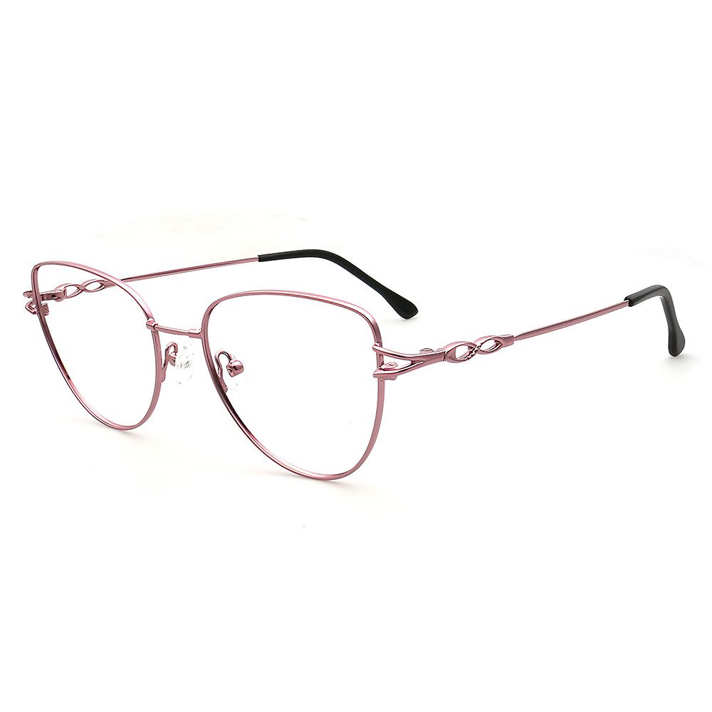 PACIEA Lesebrille Damen Herren Cat Eye Biegsame Bügel Blaulichtfilter Metall