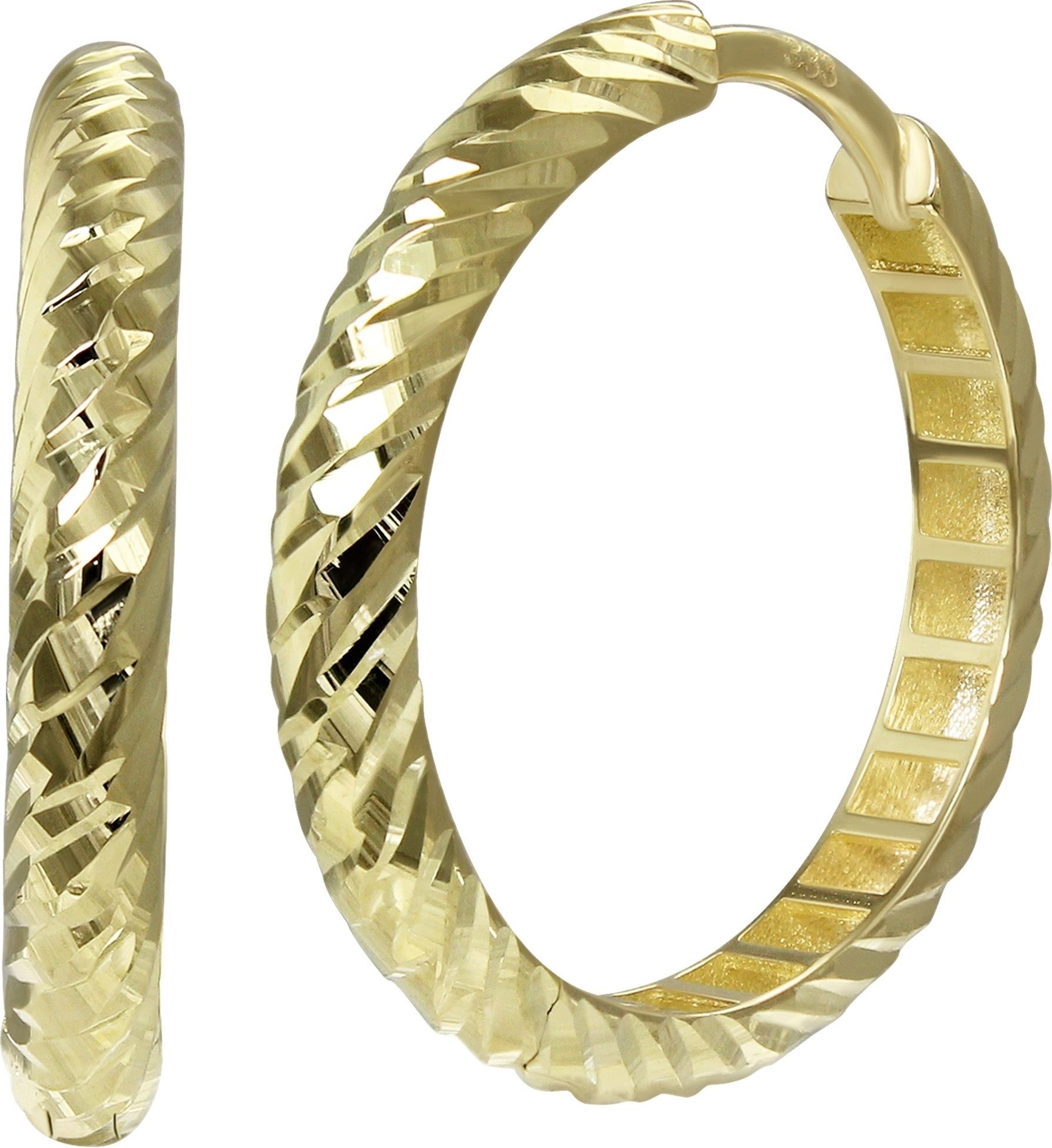 GoldDream Paar Creolen GoldDream Creole Cut 21mm Ohrring Gold (Creolen), Da günstig online kaufen