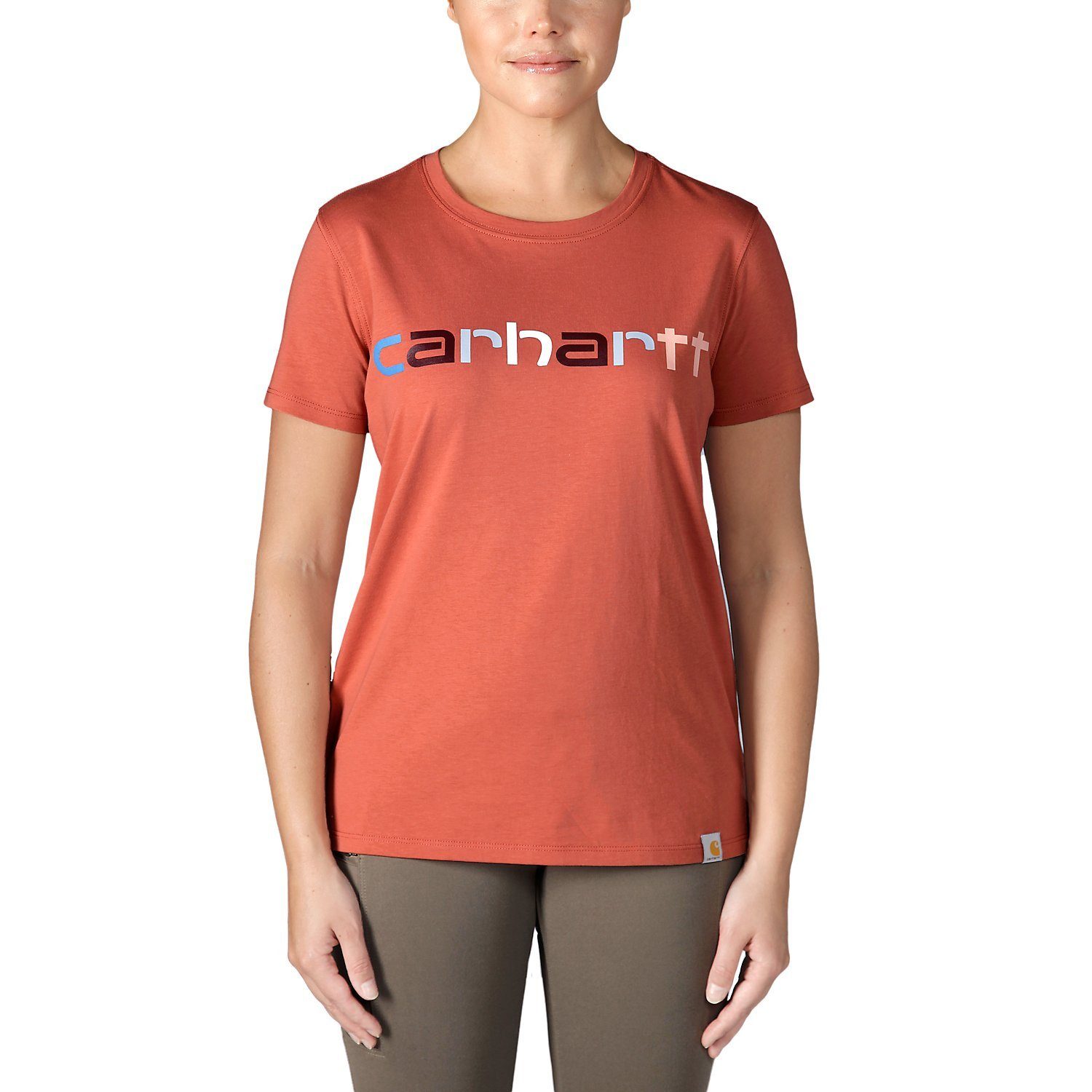 Carhartt T-Shirt Damen Multi Color Logo Graphic Terracot