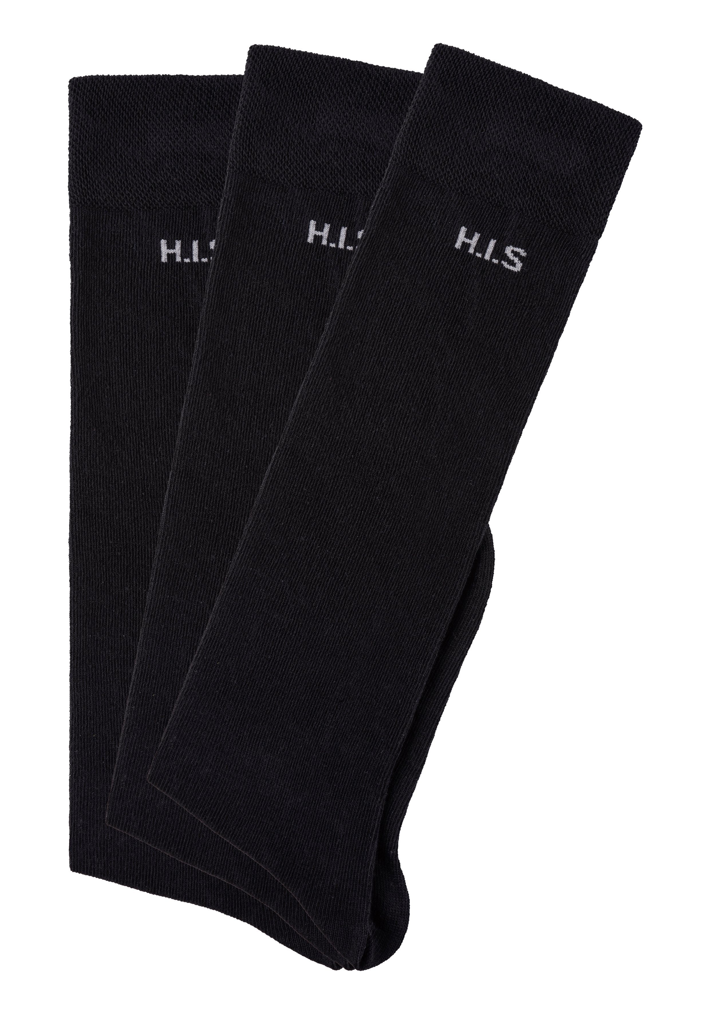 H.I.S Kniestrümpfe (Packung, 3-Paar) ohne einschneidendes Bündchen