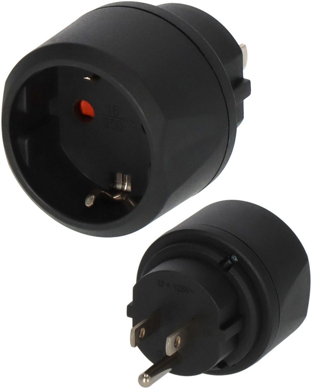 Brennenstuhl Typ F (Schutzkontakt) auf Typ B (USA) Reiseadapter Typ B (NEMA-2) zu Typ B (NEMA-2)