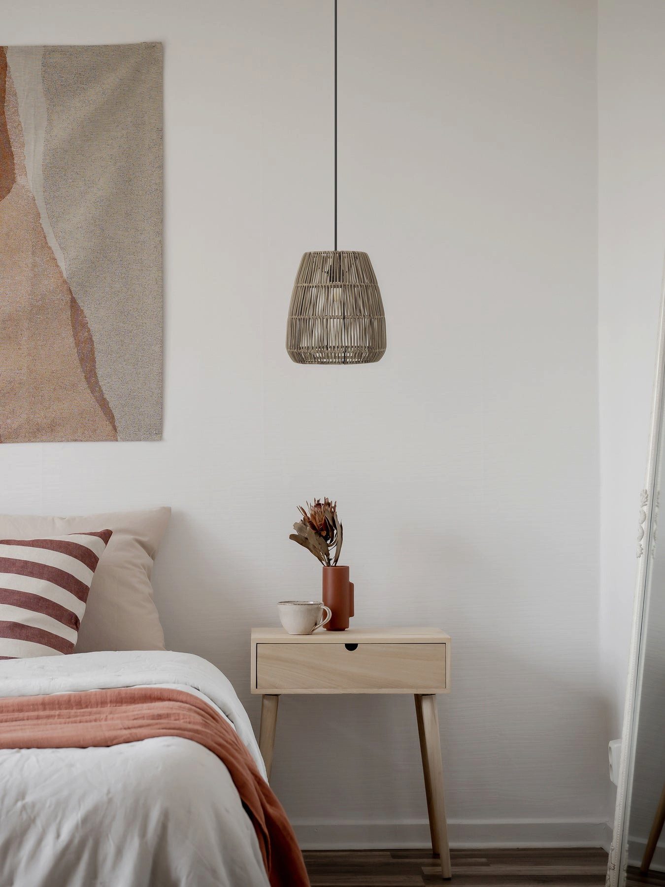 PR Home Außen-Deckenleuchte PR Home Hängelampe Saigon Polyrattan E27 – Pendelleuchte in Grau Beige, Nicht enthalten