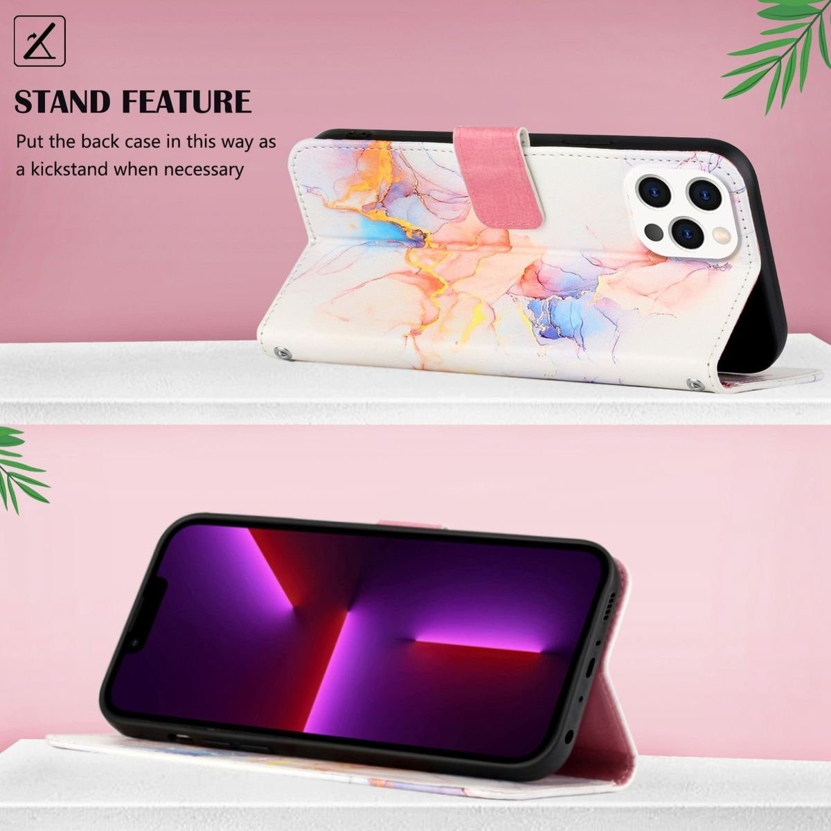 König Design Handyhülle Apple iPhone 15 Pro Max, Schutzhülle Schutztasche Case Cover Etuis Wallet Klapptasche Bookstyle