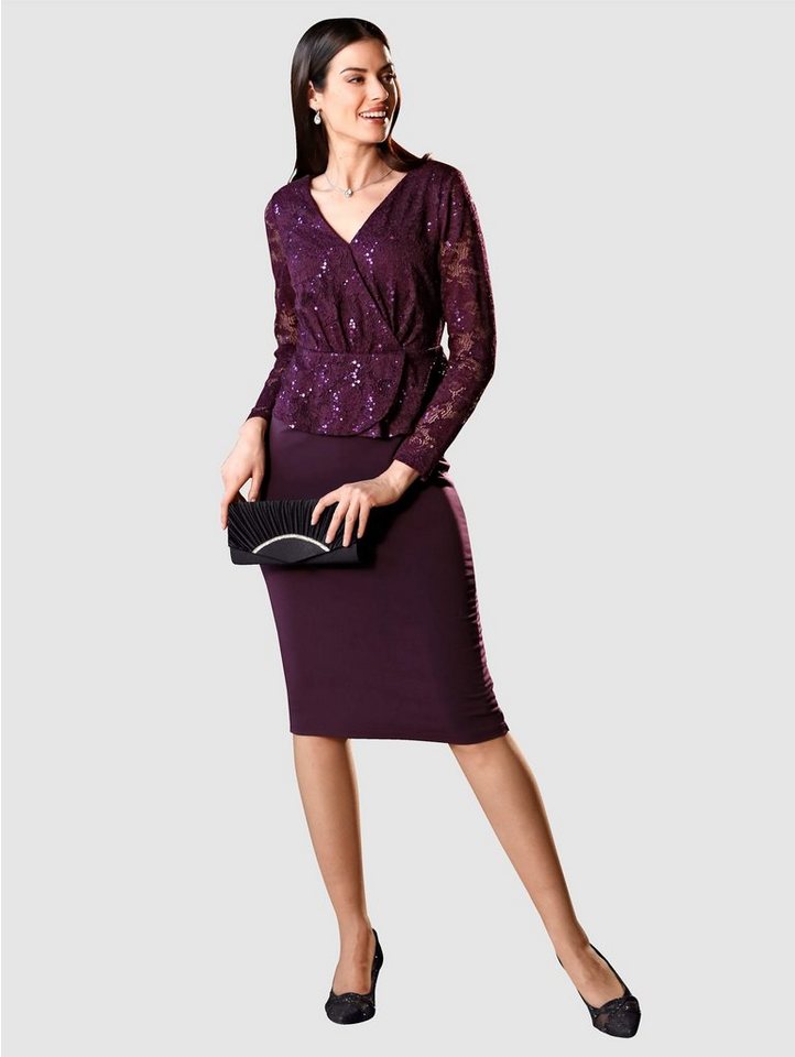 Paola Kleid mit Spitze und Pailletten in rosa