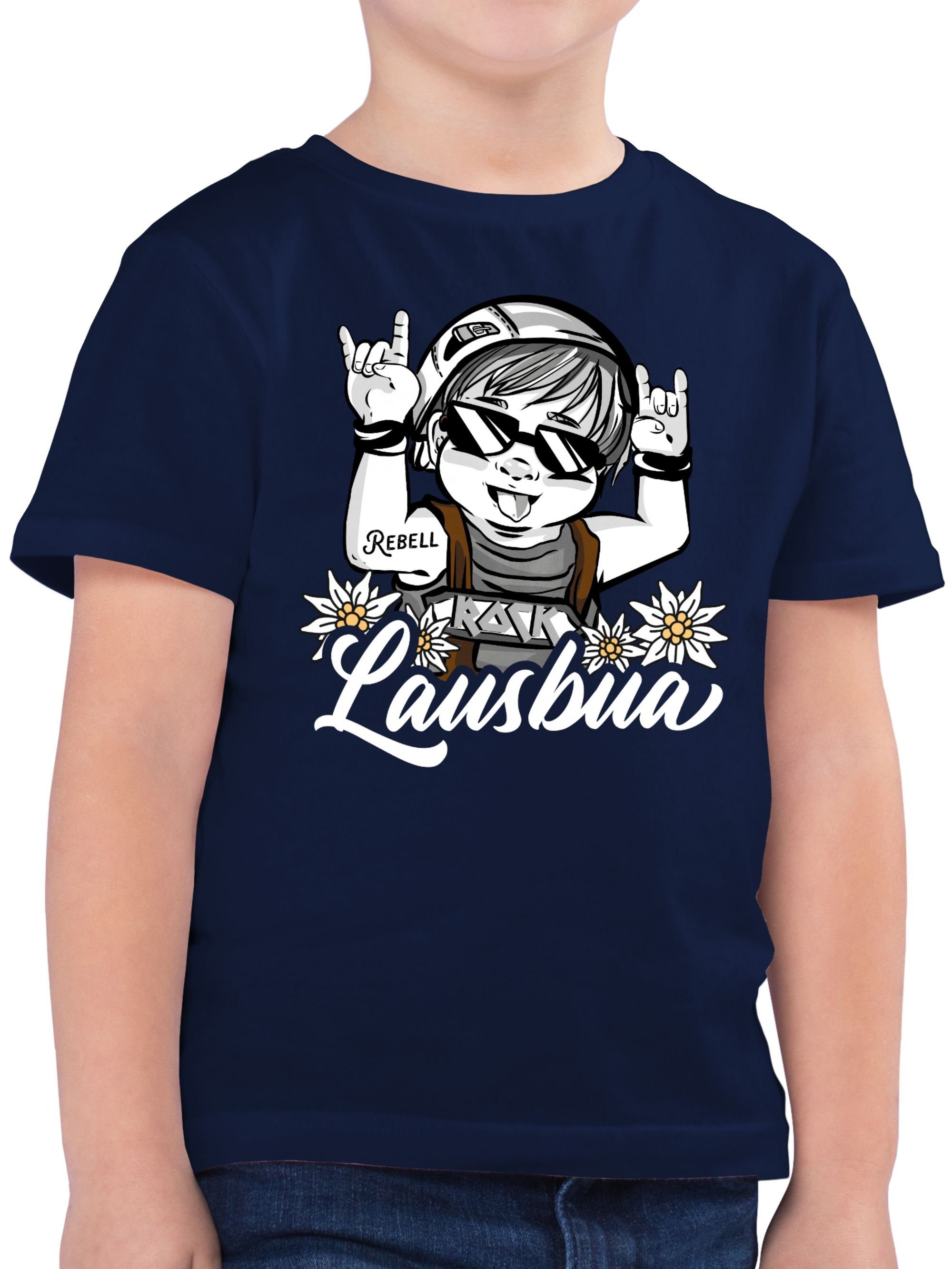 Dunkelblau für Mode Outfit Kinder weiß Lausbua Oktoberfest Shirtracer 3 T-Shirt -