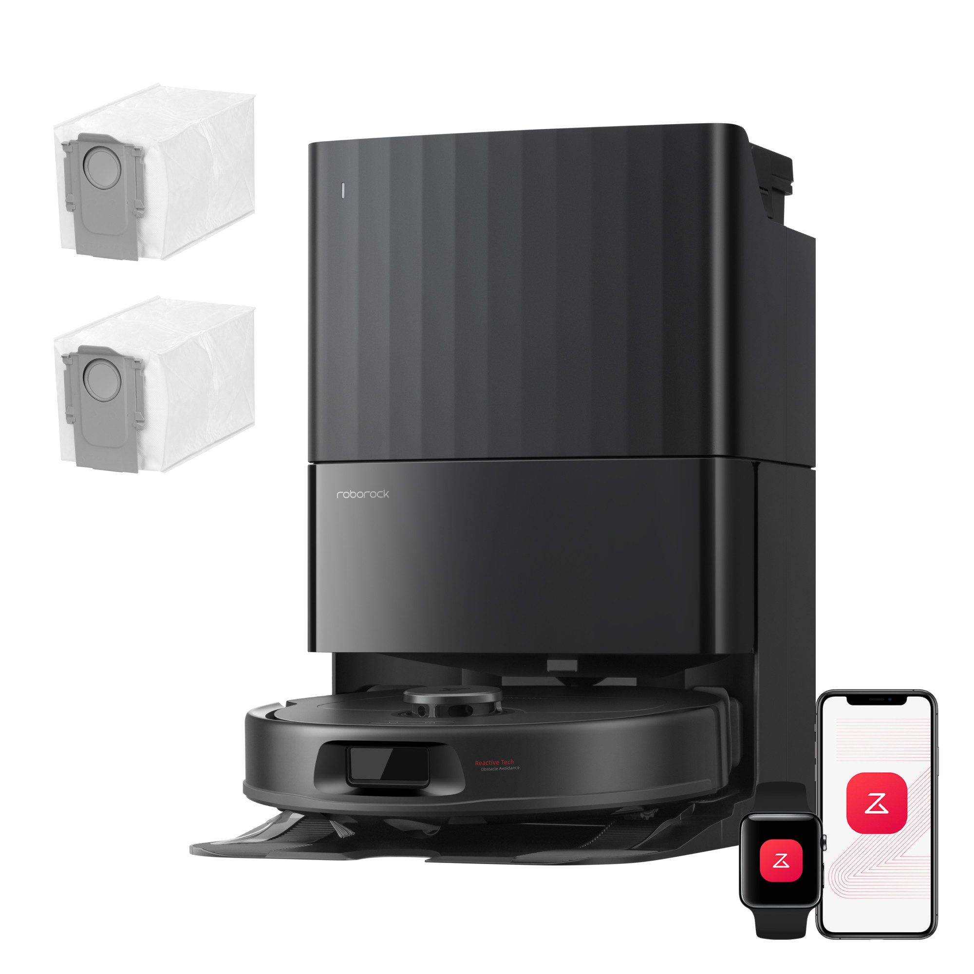 Roborock Saugroboter mit Wischfunktion Qrevo S Pro, verbessert von QV 35A, 18.500 Pa schwarz