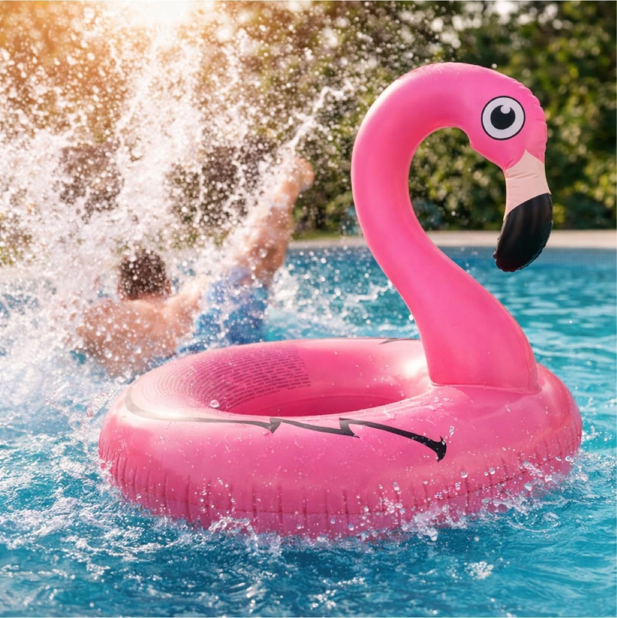 TK Gruppe Schwimmring Aufblasbarer Schwimmring aus PVC, Donut- und Flamingo-Varianten (Schwimmring), 120 cm – Bild 5 von 5