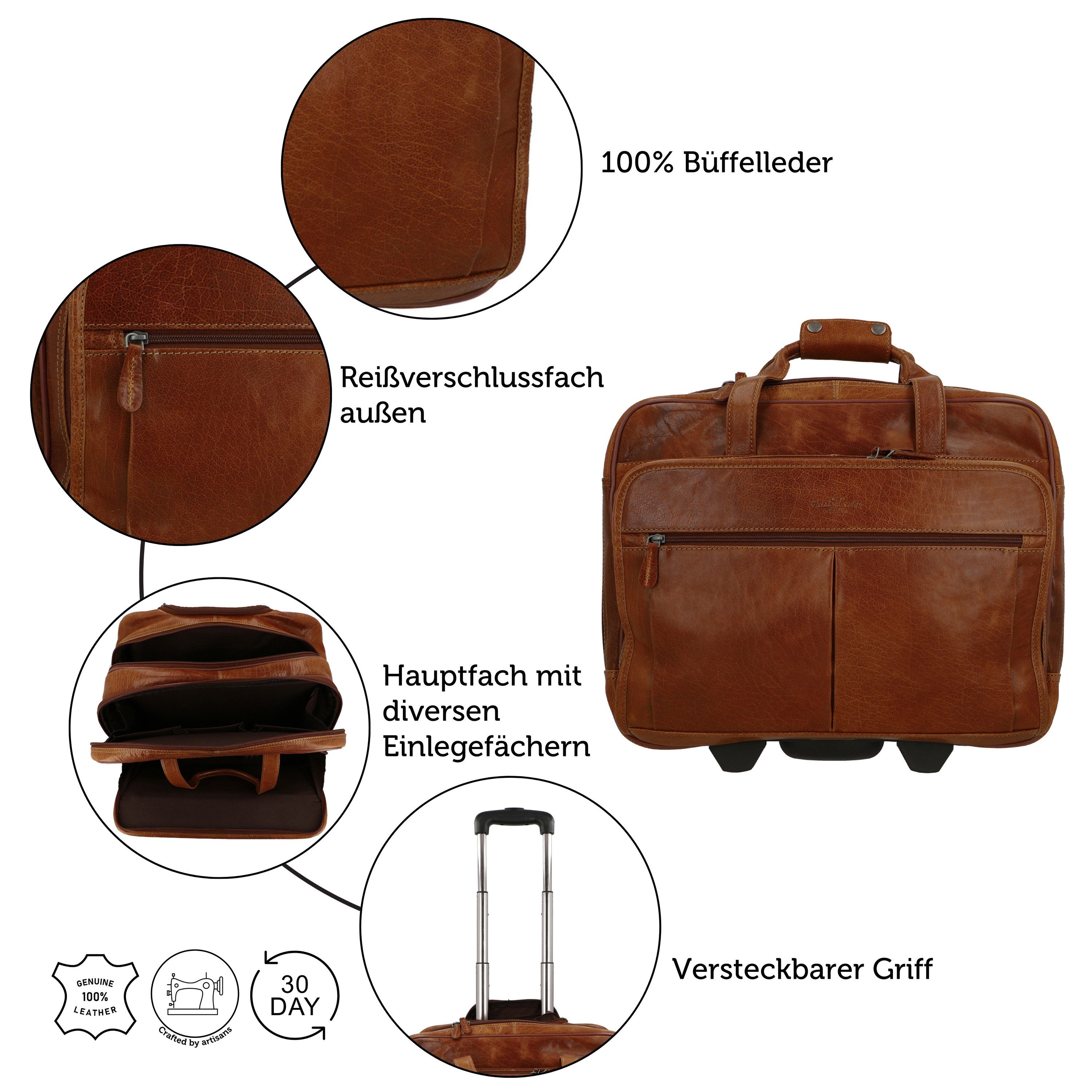 Gusti Leder Reisetasche Gusti Leder Trolley Duncan (1-tlg)